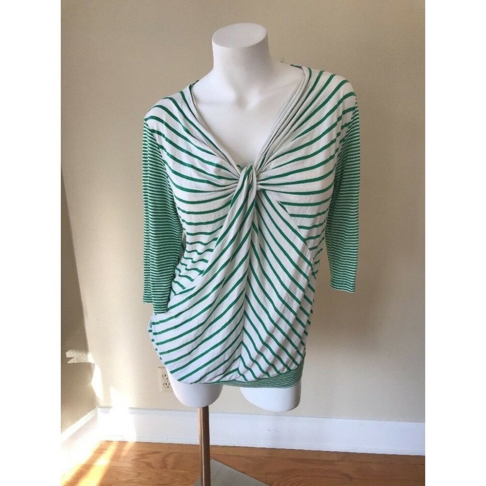 Postmark Anthropologie Size L Green Striped 3/4